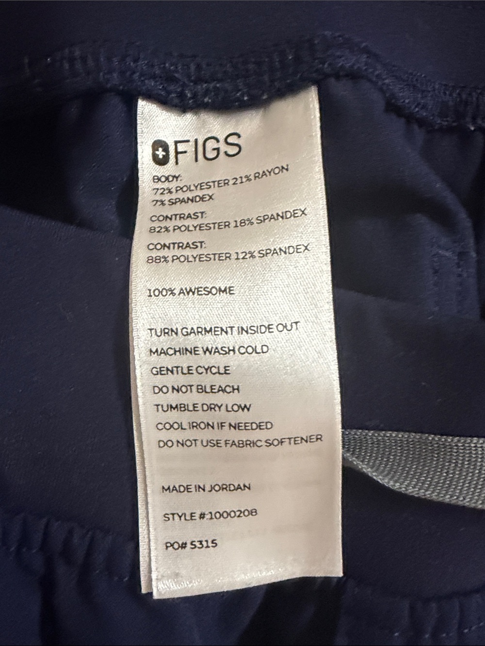 Figs Women's Scrub Set in Navy Blue - Picture 3 of 3